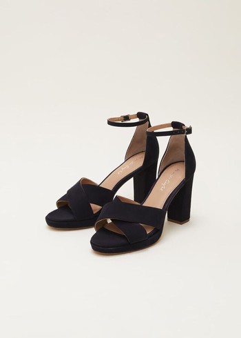 Phase Eight Navy Suede Platform Heels Navy USA | 9642570-AC